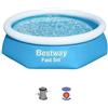 Bestway - piscina gonfiabile 244 x 61 cm autoportante fuori terra pompa filtro fast set