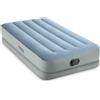 Intex 64157 - Materasso Gonfiabile Dura-Beam Mid-Rise Comfort Singolo, con Pompa usb, pvc, Grigio e Azzurro, 99x191x36 cm - Intex