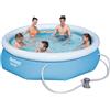 Bestway - Piscina autoportante fuoriterra gonfiabile con pompa tonda cm 305 x 76