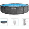Intex - Set Piscina Greywood Prism Frame Premium 457x122 cm