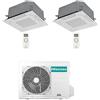 Hisense Climatizzatore Condizionatore Hisense Cassetta 4 vie R32 Dual Split Inverter 9000 + 12000 BTU con U.E. 2AMW42U4RGC NOVITÁ Classe A++/A+