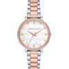 Michael Kors Orologio Quarzo Donna, misura cassa 38.00mm con quadrante Argento Analogico e cinturino Two-Tone Rose in Cinturino in metallo MK4667