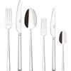 Sambonet Rock 52562-83 - Set di Posate da Tavola Monoblocco in acciaio inox 18/10, per 6 persone, 36 pezzi: 6 forchette, 6 coltelli, 6 cucchiai, 6 forchette frutta, 6 coltelli frutta, 6 cucchiaini tè