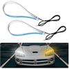 AMONIDA 2 Pezzi Luci di Marcia Diurna Striscia Led, Striscia Faro a Led, Esterno DRL 23.6 DC 12V Pollici Luci di Striscia Led Impermeabili Tagliabili per Auto