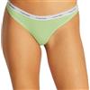 Calvin Klein Donna Perizomi Confezione da 3 Thong Intimo, Multicolore (Highline Green/Buff Pink/Gry Htr), S