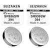 Seizaiken 2 pile a bottone originali SEIZAIKEN 394, SR936SW, 1,55 V, batterie per orologio, ossido d'argento, 0% mercurio, 100% Made in Japan