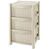 Tontarelli Cassettiera in plastica Effetto Vimini Arianna 3 4 5 cassetti (3 cassetti, Bianco Crema)