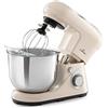Klarstein Planetaria Professionale, Impastatrice Planetaria 5 Litri con Ciotola, Impastatrice Planetaria Professionale 1300W per Pizza e Dolci a 6 Velocità, Impastatrice Pane con Gancio e Frusta