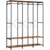 SONGMICS Armadio Portatile per Vestiti, Guardaroba Pieghevole, Organizzatore Portabiti, con Barre Appendiabiti, Ripiani, Ganci Rimovibili, 40 x 141 x 180 cm, Marrone Vintage RGR005B01