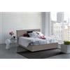 Talamo Italia Letto Matrimoniale Berta, Letto Contenitore con Rivestimento in Ecopelle, 100% Made in Italy, Apertura Frontale, Adatto per Materasso Cm 160x190, Tortora