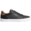 Pepe Jeans per uomo. PMS30839 Sneakers Kenton Court nere, Pelle, Nero, Basso, Stringhe, Casual