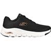 Skechers per donna. 149057 Scarpe da ginnastica Arch Fit - Big Appeal nere, dorate, Nero, Oro, Tessuto, Basso, 1 a 3 cm, Stringhe, Casual, S