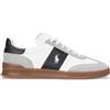Polo Ralph Lauren per uomo. 809956119002 Sneakers Heritage Area in pelle bianca, grigia, Bianco, Basso, Stringhe, Casual, Grigio