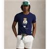 Polo Ralph Lauren per uomo. [710973137003] T-shirt slim fit Orsetto blu, Casual, Cotone, Manica corta, Navy