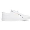 Tommy Hilfiger per donna. FW0FW06322 Scarpe da ginnastica in pelle bianca firmata, Bianco, Basso, Stringhe, Casual