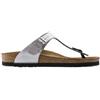 Birkenstock per donna. 43853 Sandali Gizeh Birko-Flor argento, Basso, Nessuno, Casual, Poliestere riciclato