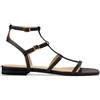 Lauren Ralph Lauren per donna. [802959977001] Sandali gladiatore Everley in pelle nera, Nero, Basso, Fibbia, Casual