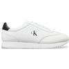 Calvin Klein Jeans per uomo. YM0YM01187 Sneaker Runner bianche in pelle con lacci, Bianco, Stringhe, Casual