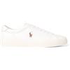 Polo Ralph Lauren per uomo. 816785025004 Sneakers bianche in pelle Lonwood, Bianco, Basso, Stringhe, Casual