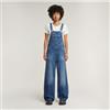 G-Star per donna. D24398-C779-G326 Salopette blu a gamba dritta, Casual, Denim, Senza maniche / cinghie, Cotone biologico, Sostenibile