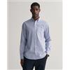 Gant per uomo. 3000140 Camicia blu in popeline a righe da banchiere dalla vestibilità regolare [3089803], Casual, Cotone, Manica lunga