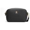 Tommy Hilfiger per donna. AW0AW17221 Borsa a tracolla con monogramma TH nera, Nero, Casual, Poliuretano