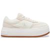 Calvin Klein Jeans per donna. YW0YW01742 Sneakers Bold Flatf in pelle bianco sporco, 3 a 5cm, Stringhe, Casual