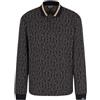 EA7 per uomo. [7M000119_AF13960] Polo nera vestibilità regolare, Nero, Casual, Cotone, Manica lunga