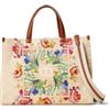 Twinset per donna. [251TB7082] Borsa shopper in tela con stampa floreale, Beige, Casual
