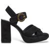 Pepe Jeans per donna. [PLS90701] Sandali neri con logo Lenny, Nero, 8 a 10cm, Fibbia, Casual, Da sera