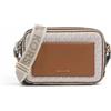 Michael Kors per donna. [32R5G5VC9B] Borsa a tracolla con monogramma beige, Marrone, Casual, Poliestere