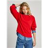 Pepe Jeans per donna. PL581480 Felpa Reese rossa, Rosso, Casual, Cotone, Nylon