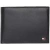 Tommy Hilfiger per uomo. AM0AM00652 Portafoglio in pelle nera Eton CC Coin Pocket -13x2x9,5cm- [1340377], Nero, Casual