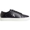 Calvin Klein Jeans per uomo. YM0YM00491 Sneaker in pelle riciclata nera, Nero, Basso, Stringhe, Casual, Sostenibile