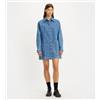 Levi's per donna. A4585-0001 Shay vestito blu, Casual, Manica lunga, Cotone biologico, Sostenibile