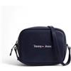 Tommy Hilfiger per donna. AW0AW15029 Borsa a tracolla con fotocamera con logo blu scuro [3018771], Casual, Poliuretano, Navy