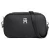 Tommy Hilfiger per donna. AW0AW15179 Borsa a cartella TH Emblem con tracolla nera, Nero, Casual, Poliuretano