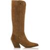 Mustang per donna. [59638] Stivali in pelle Missouri marrone -Altezza tacco 5cm-, 5 a 8cm, Cerniera, Casual