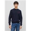 HUGO per uomo. [50475083] Maglione San Cassius blu scuro, Casual, Cotone, Manica lunga, Navy