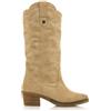 Mustang per donna. [53723] Stivali in pelle Beige Teo - Altezza tacco 5 cm, 3 a 5cm, Cerniera, Casual