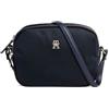 Tommy Hilfiger per donna. AW0AW15638 Borsa a tracolla TH Emblem blu scuro [3078754], Casual, Sostenibile, Nylon riciclato, Navy