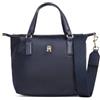 Tommy Hilfiger per donna. [AW0AW15640] Borsa tote piccola con stemma TH blu scuro, Casual, Sostenibile, Nylon riciclato, Navy