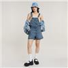 G-Star per donna. D24388-D536-G326 Salopette corta blu, Casual, Cotone, Denim