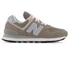 New Balance per donna. WL574V3 Sneakers 574 in pelle color kaki [3127296], Basso, Stringhe, Casual, Sportivo, Grigio, Running
