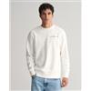 Gant per uomo. 2003243 Felpa con stampa grafica bianca, Bianco, Casual, Cotone, Manica lunga