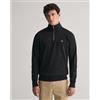 Gant per uomo. [2008005] Felpa Shield mezza zip nera, Nero, Casual, Cotone