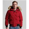 Superdry per uomo. M5011113A Giubbotto bomber rosso dell'Everest, Casual, Poliestere, Manica lunga