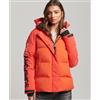 Superdry per donna. W5011581A Parka giacca a vento trapuntato con cappuccio Red City [3133312], Rosso, Casual, Nylon