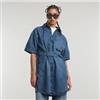 G-Star per donna. D25349-D301-G357 Abito camicia modulare blu, Casual, Denim, Cotone biologico, Sostenibile