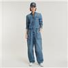 G-Star per donna. D25300-D777-G794 Tuta blu Cocoon, Casual, Denim, Manica lunga, Cotone biologico, Sostenibile